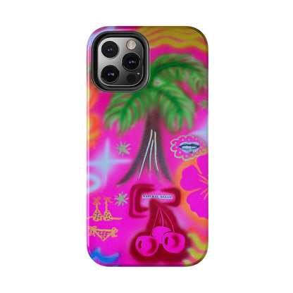 "neon pink palms" airbrush iPhone case