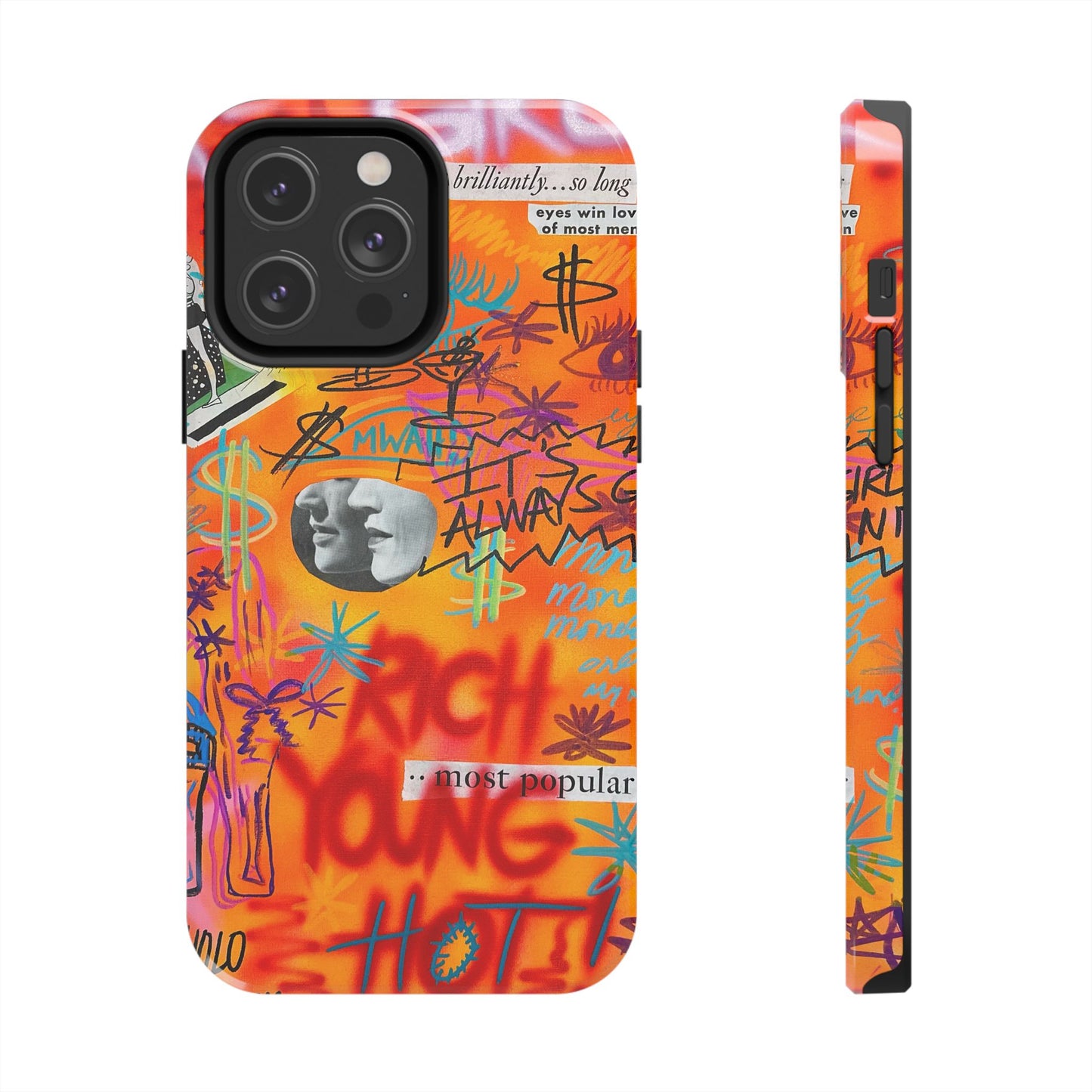"young, rich, hot!" airbrush iPhone case