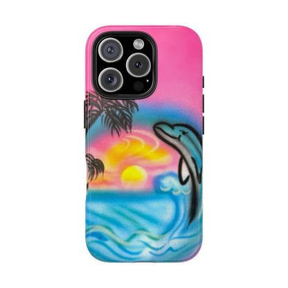 "dolphin love" airbrush iPhone case