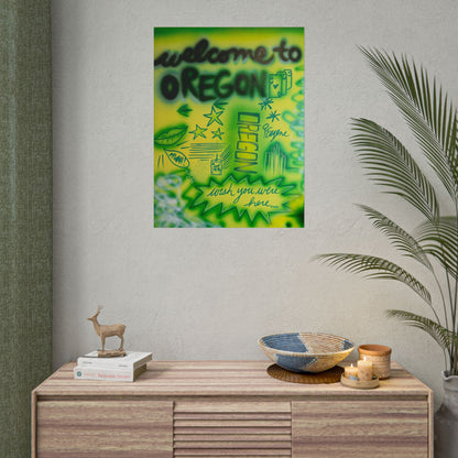 "oregon" airbrush rolled print