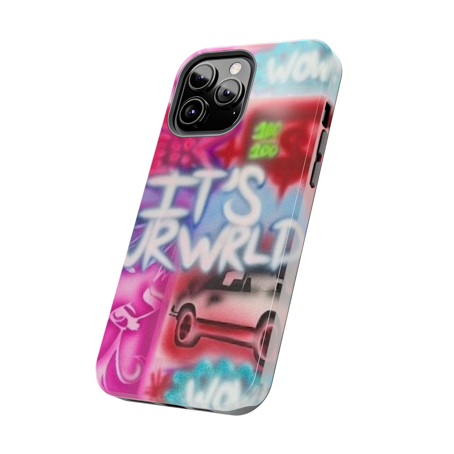 "it's ur WRLD" airbrush iPhone case