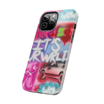 "it's ur WRLD" airbrush iPhone case
