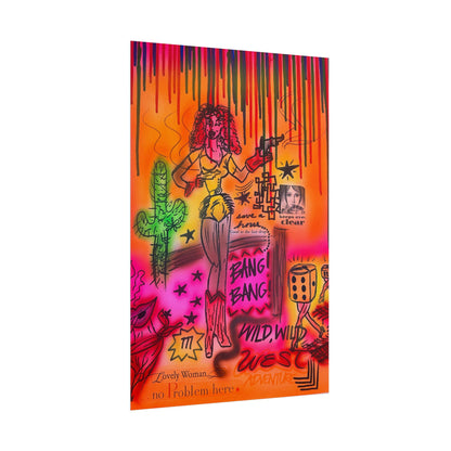 "wild, wild west" airbrush rolled print