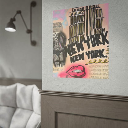 "new york, new york" airbrush rolled print