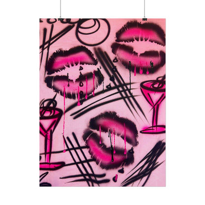 "glossy pout" airbrush rolled print