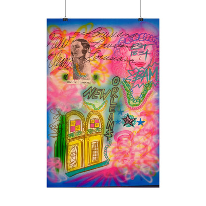 "new orleans, la" airbrush rolled print