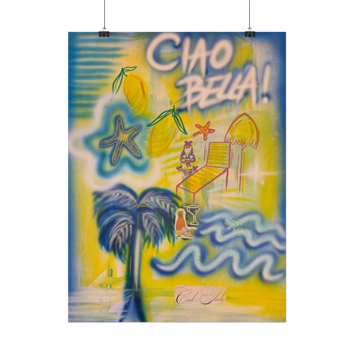 "ciao bella" airbrush rolled print