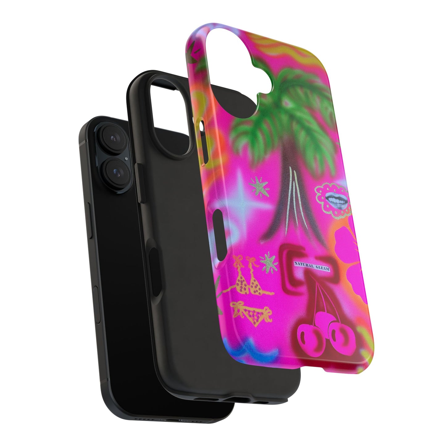 "neon pink palms" airbrush iPhone case