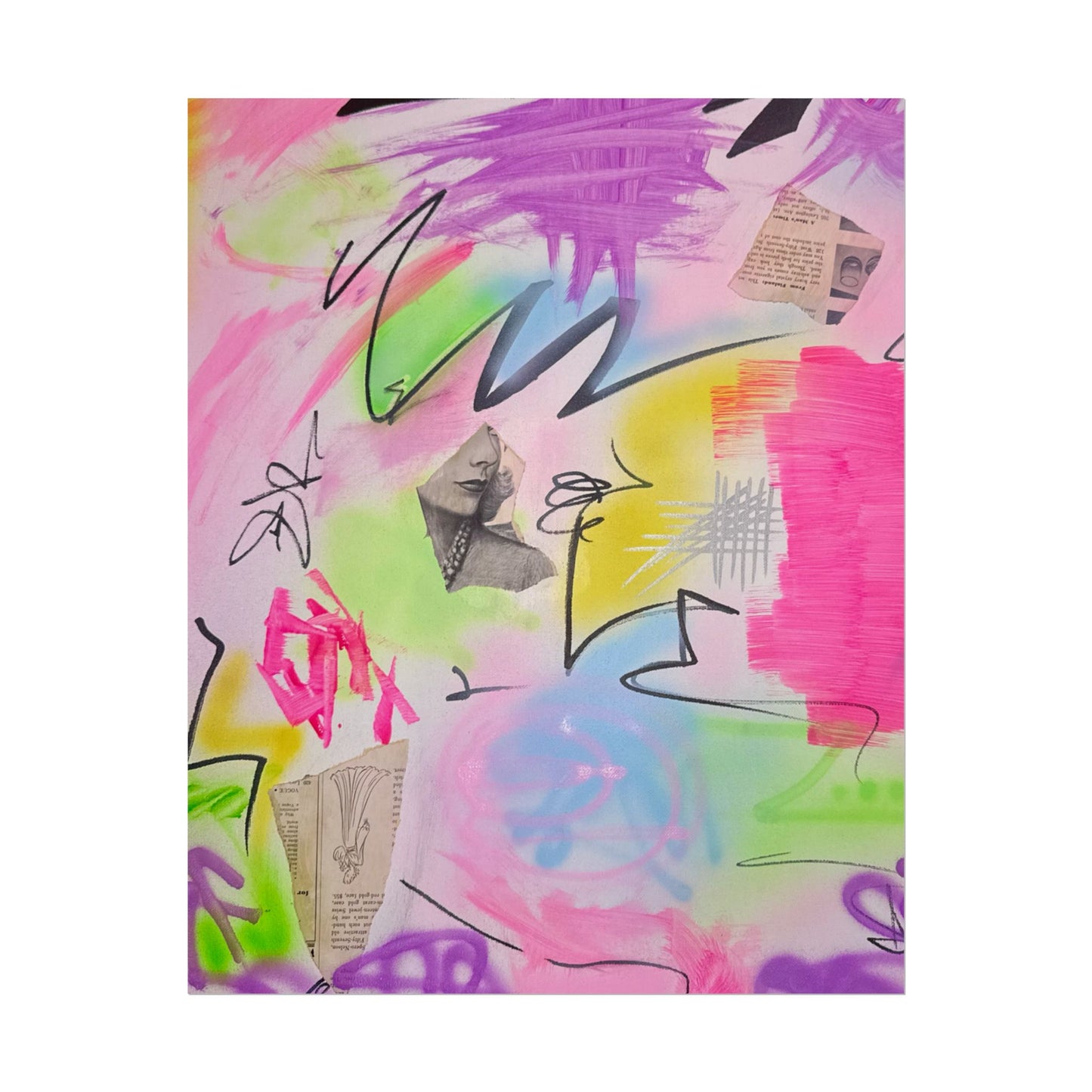 "pastel static" airbrush rolled print