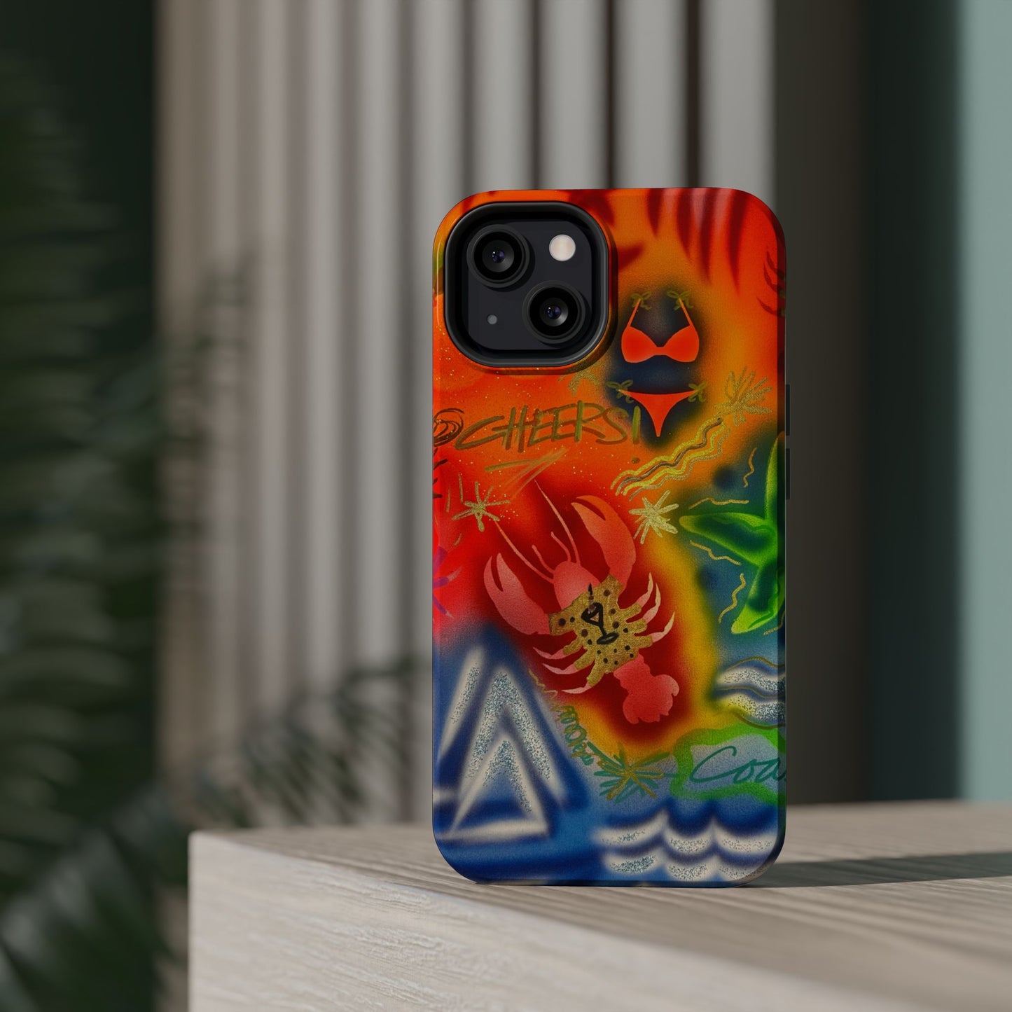 MagSafe "tipsy lobster" airbrush iPhone case