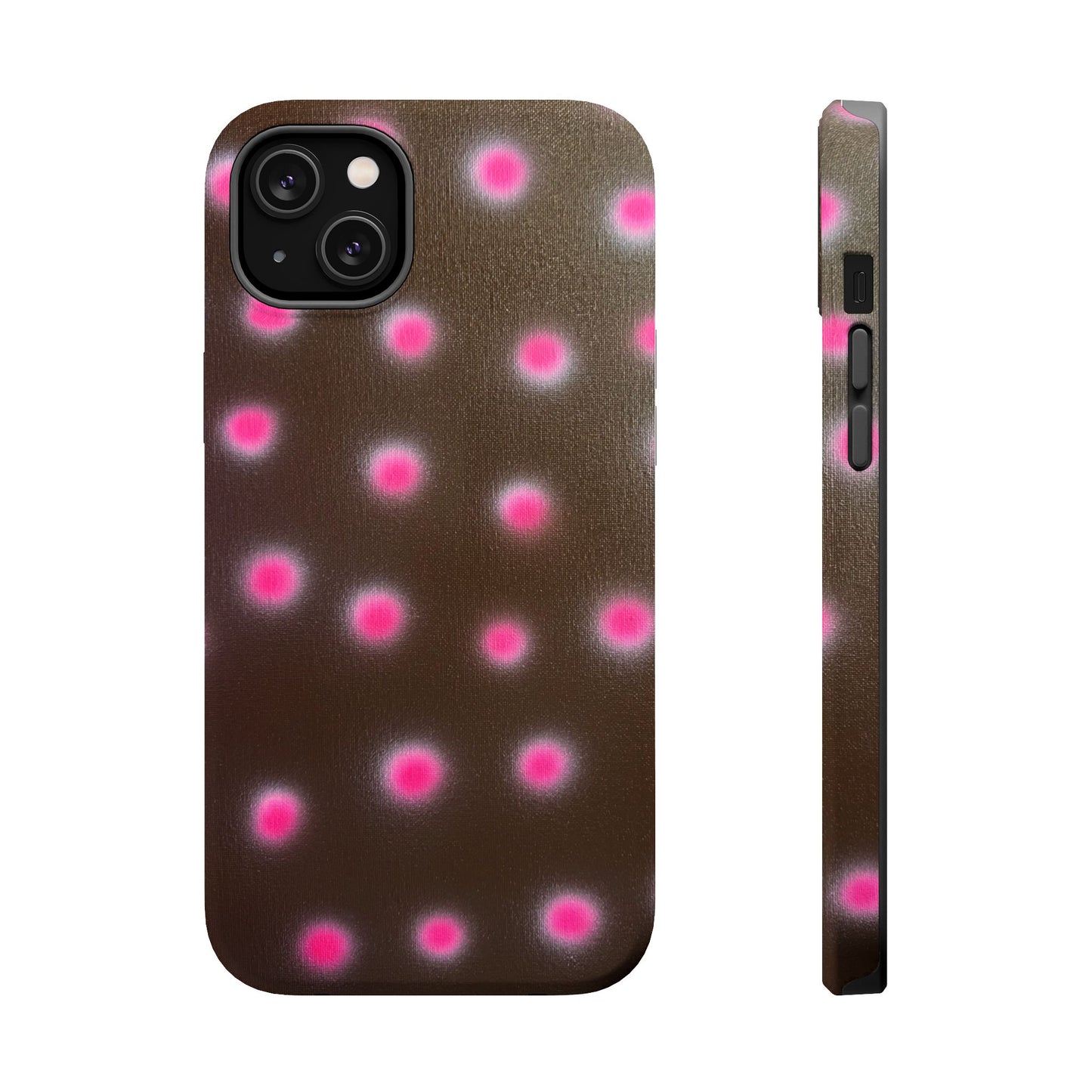 MagSafe "cherry mocha polka dot" airbrush iPhone case