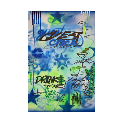 "guest check" airbrush rolled print