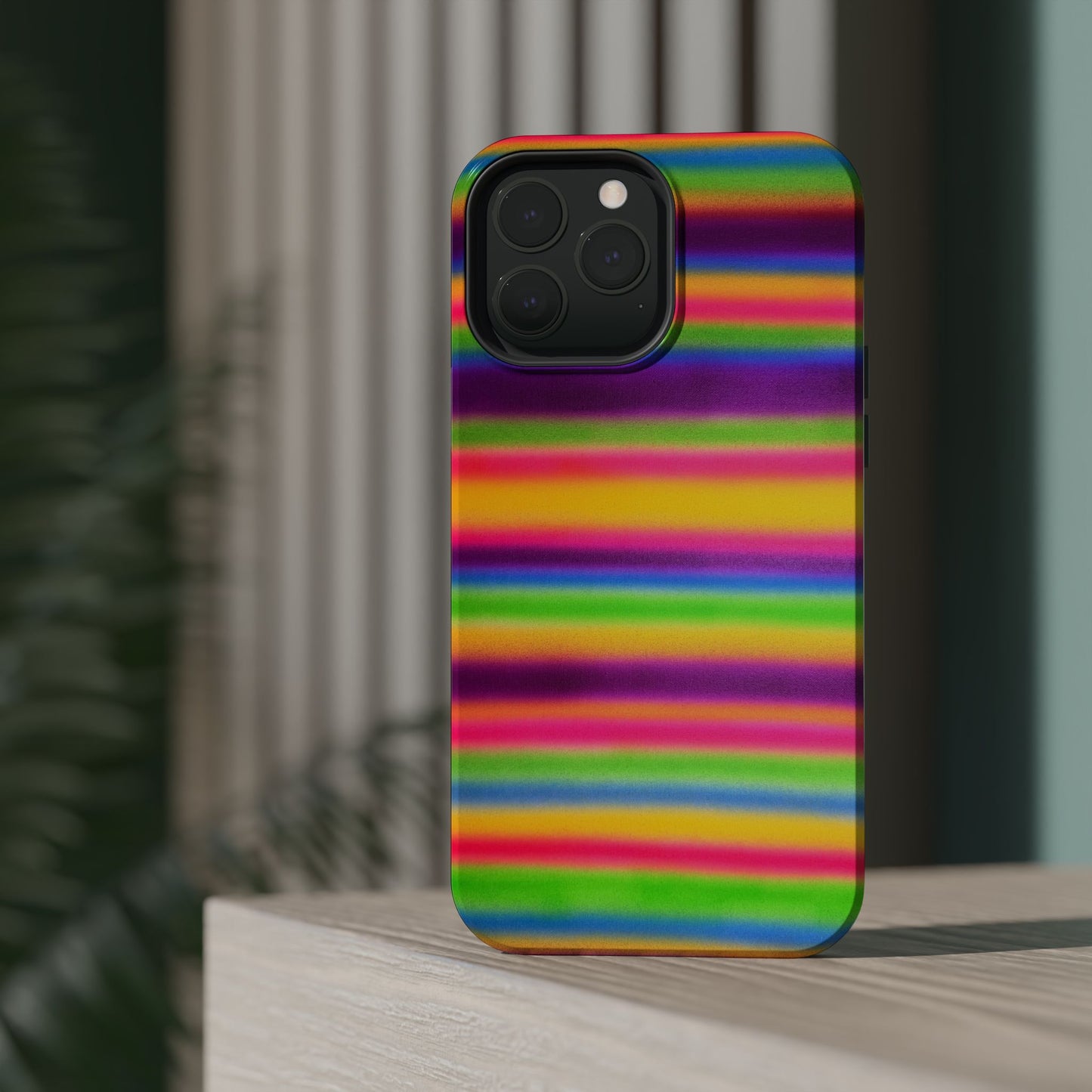 MagSafe "colorful stripes" airbrush iPhone case