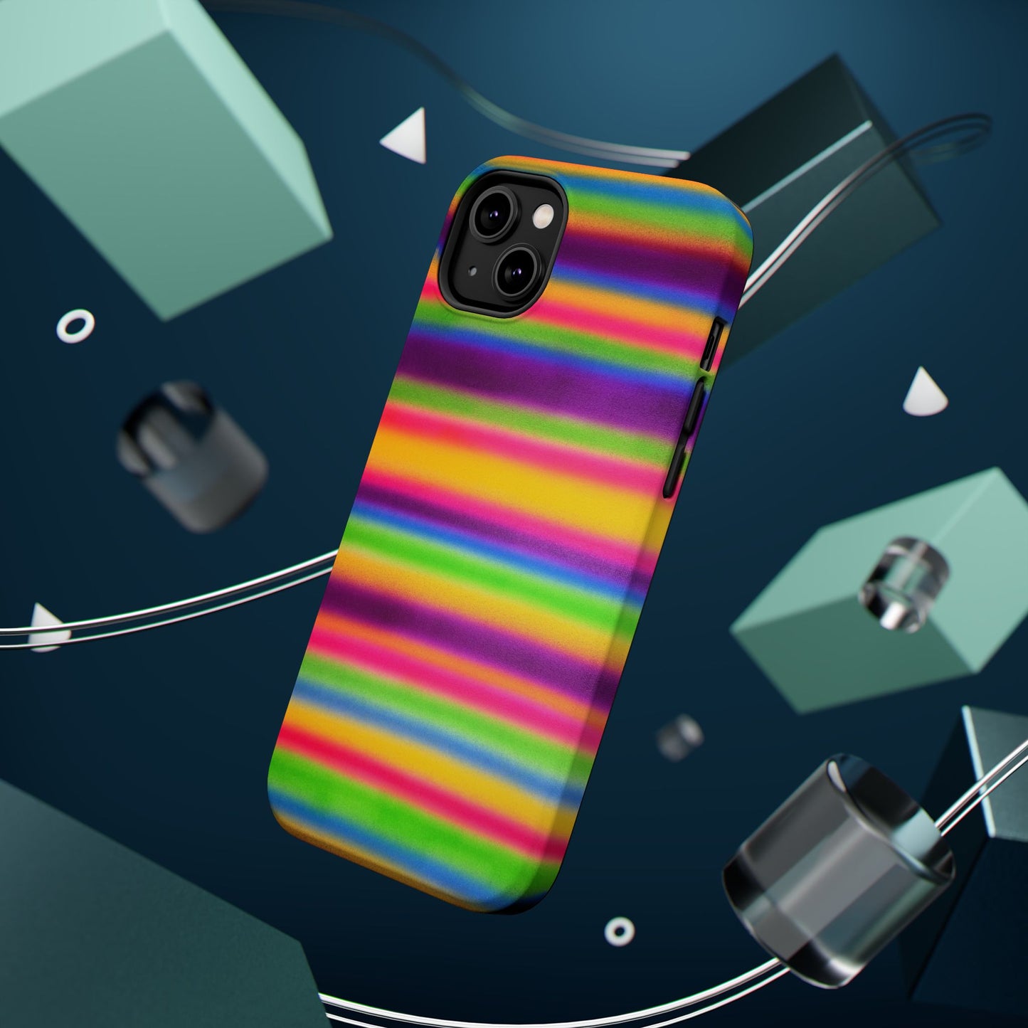 MagSafe "colorful stripes" airbrush iPhone case