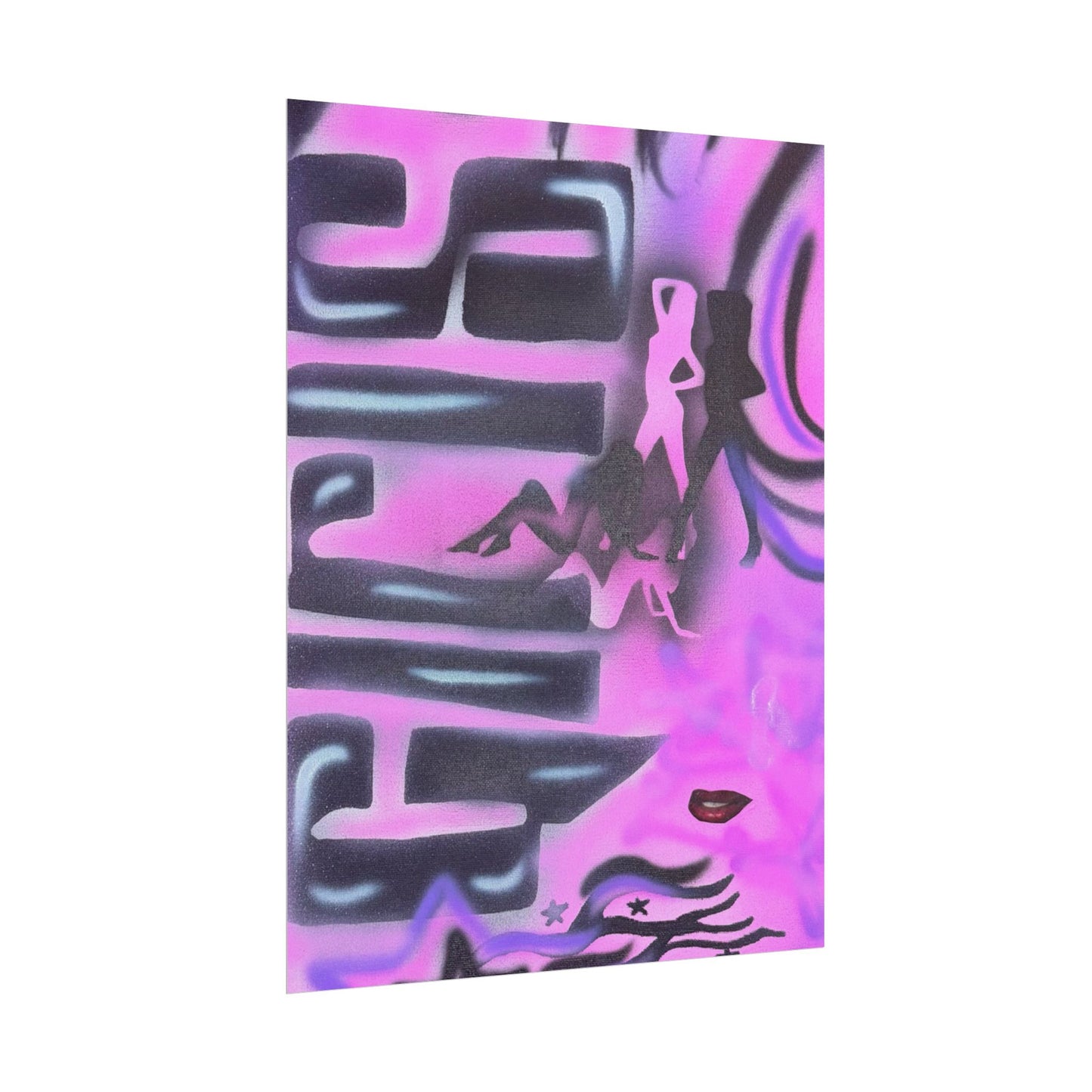 "neon nights" airbrush rolled print
