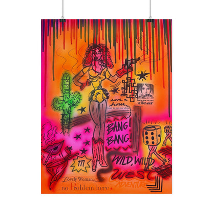 "wild, wild west" airbrush rolled print