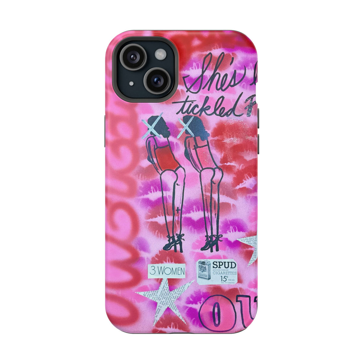 MagSafe "tickled pink" airbrush iPhone case
