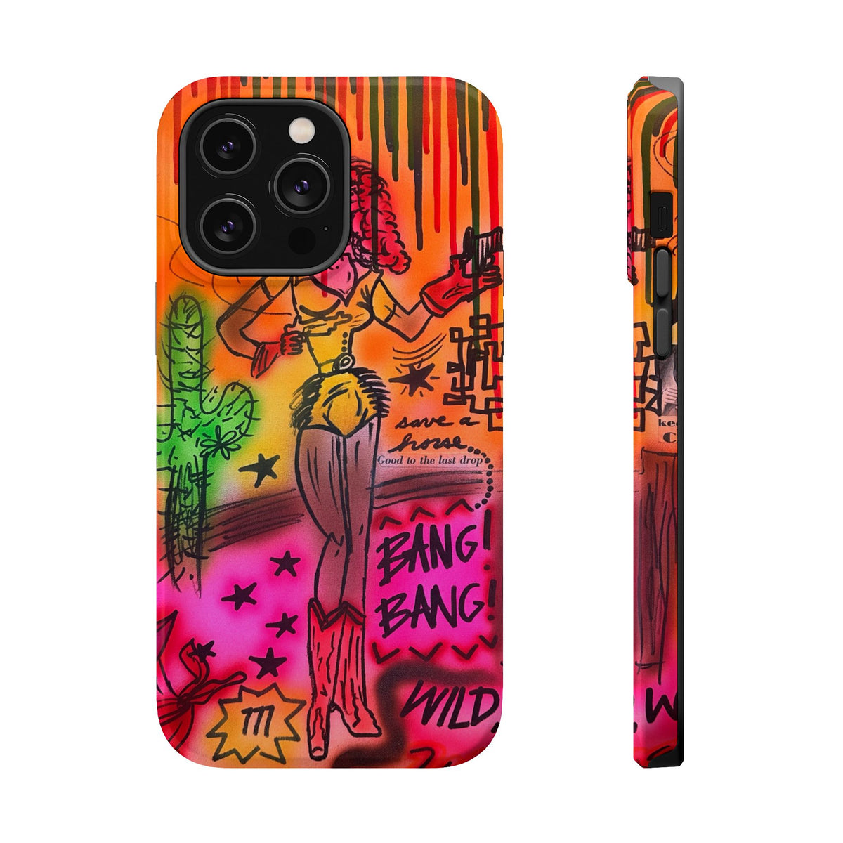 MagSafe "wild, wild west" airbrush iPhone case