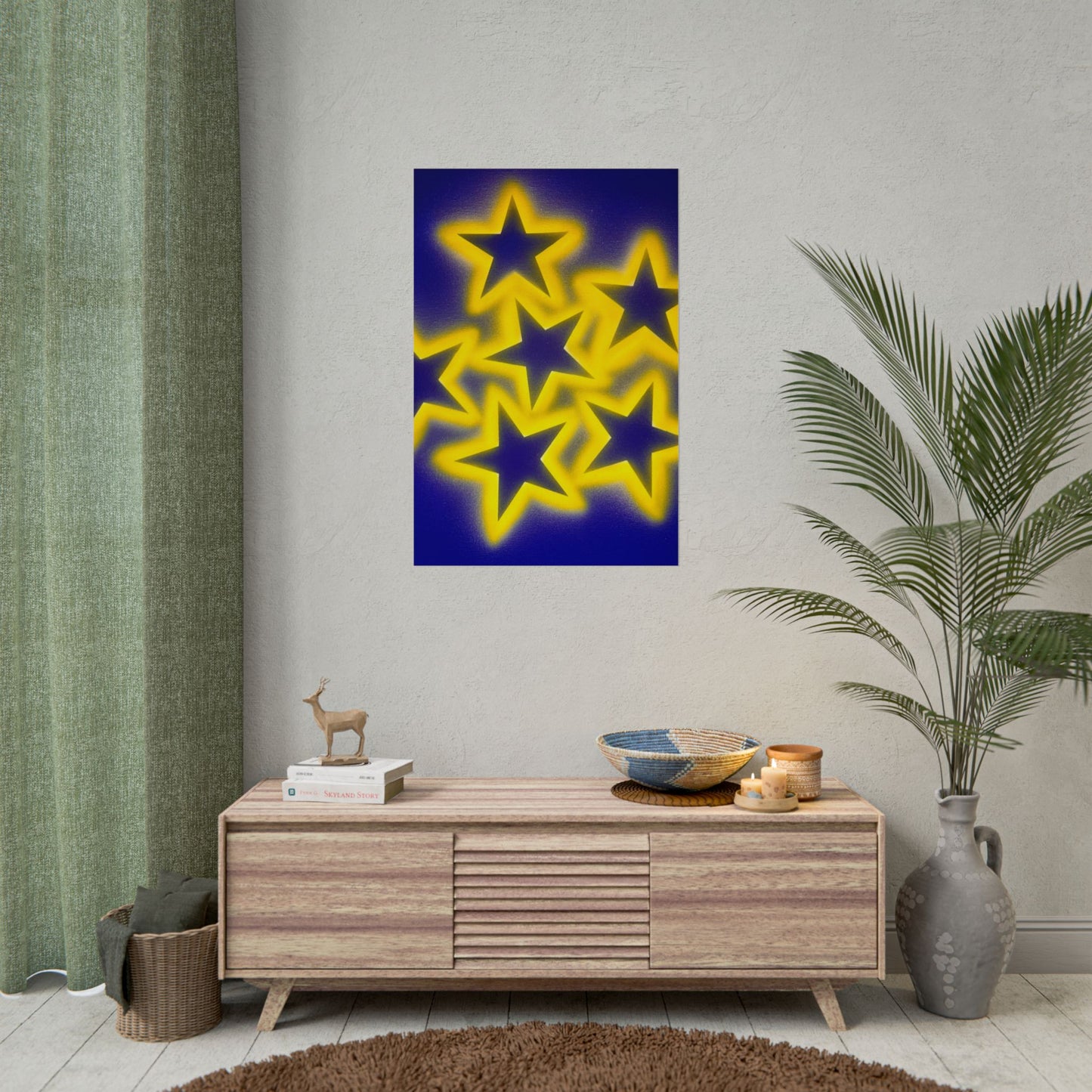 "cosmic crush" airbrush rolled print