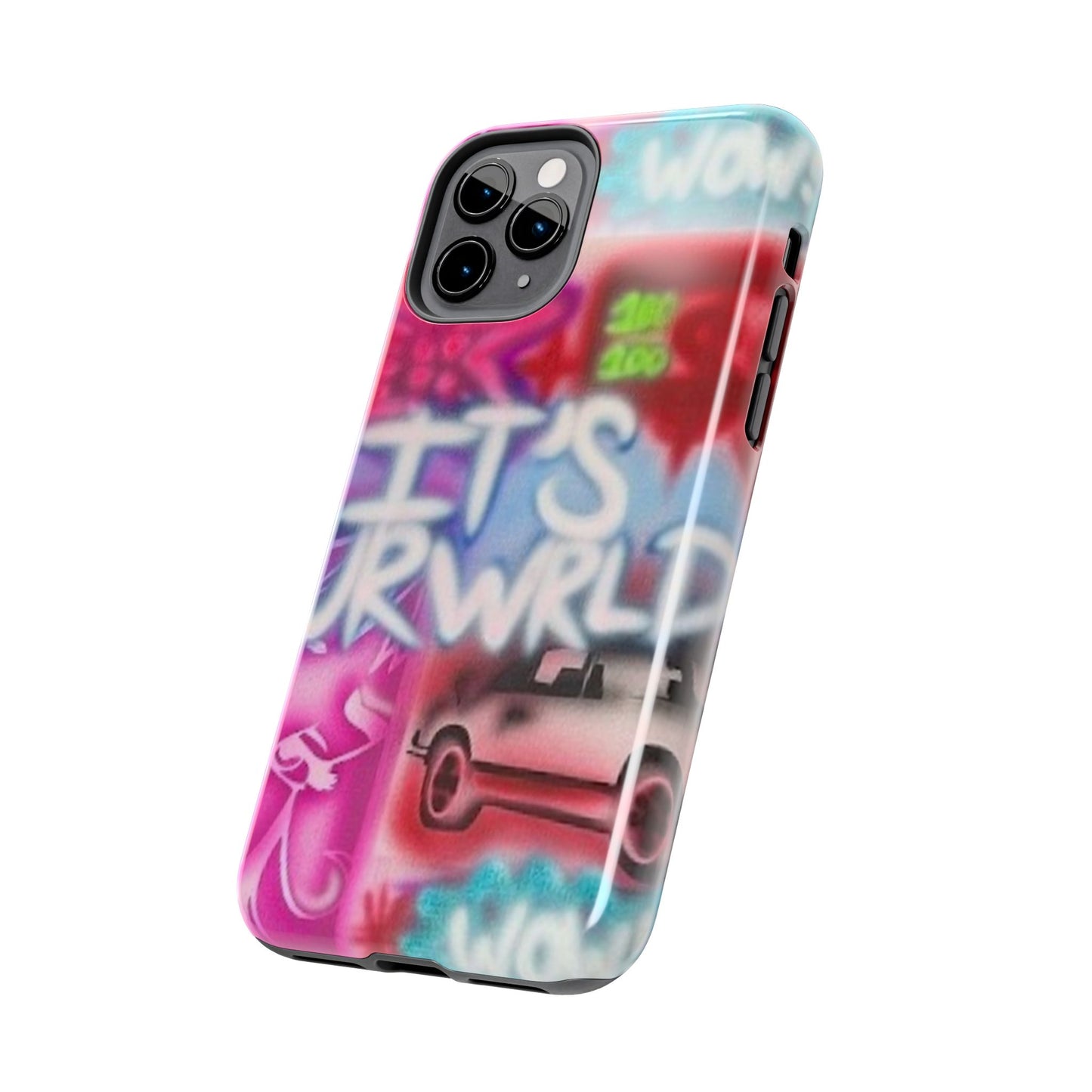 "it's ur WRLD" airbrush iPhone case