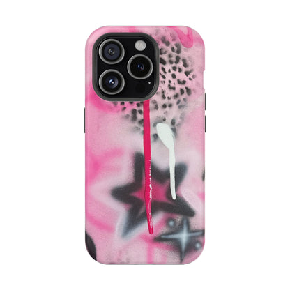 MagSafe "pink cheetah" airbrush iPhone case