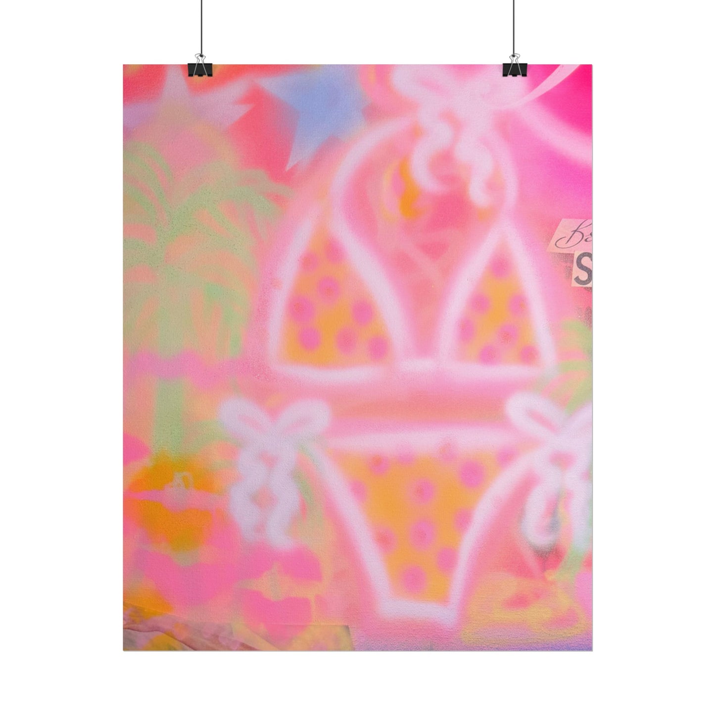 "yellow polka dot bikini" airbrush rolled print