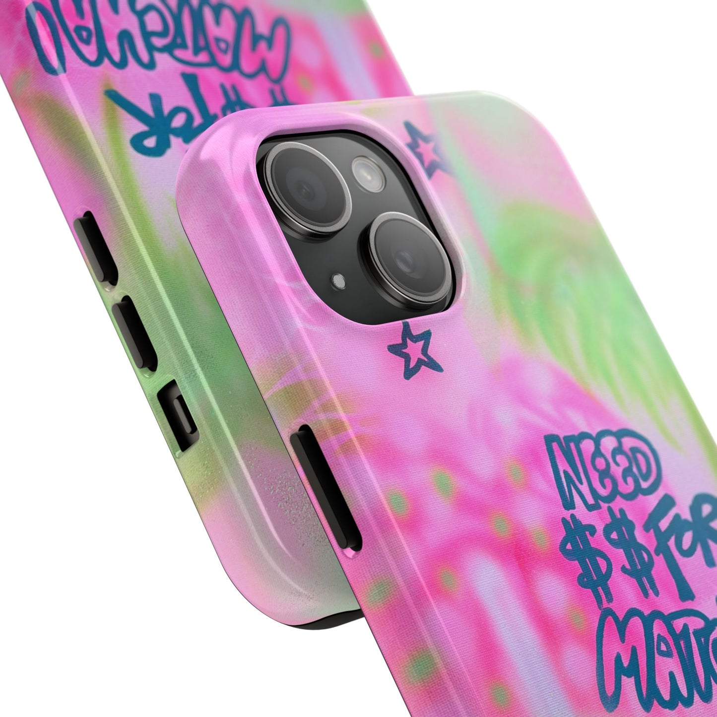 "need $$ for matcha" airbrush iPhone case