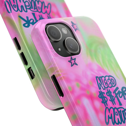 "need $$ for matcha" airbrush iPhone case