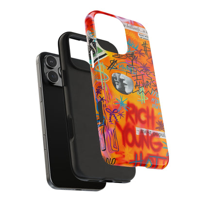 "young, rich, hot!" airbrush iPhone case