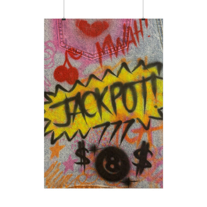 "jackpot!" airbrush rolled print
