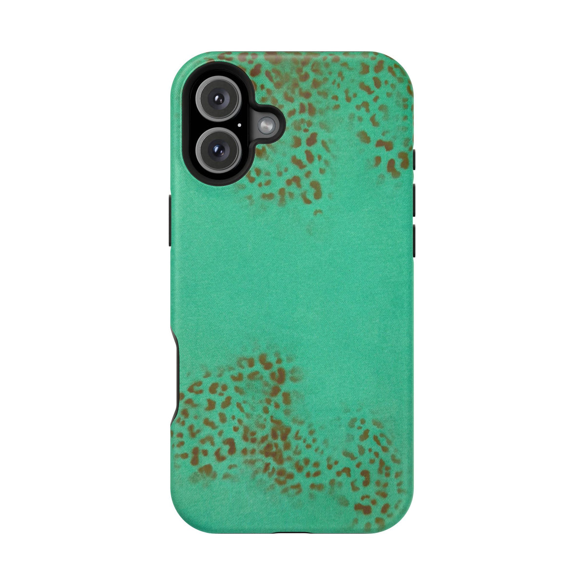MagSafe "teal cheetah" airbrush iPhone case