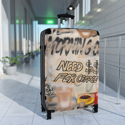 "need $$ for coffee" airbrush suitcase