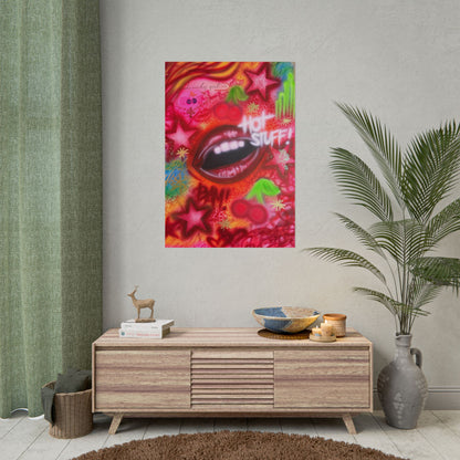 "hot stuff" airbrush rolled print