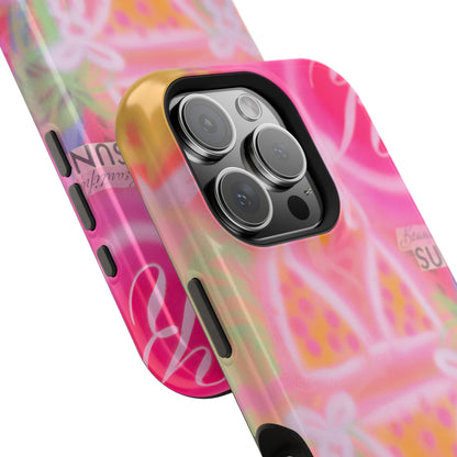 MagSafe "santa monica strawberry" airbrush iPhone case
