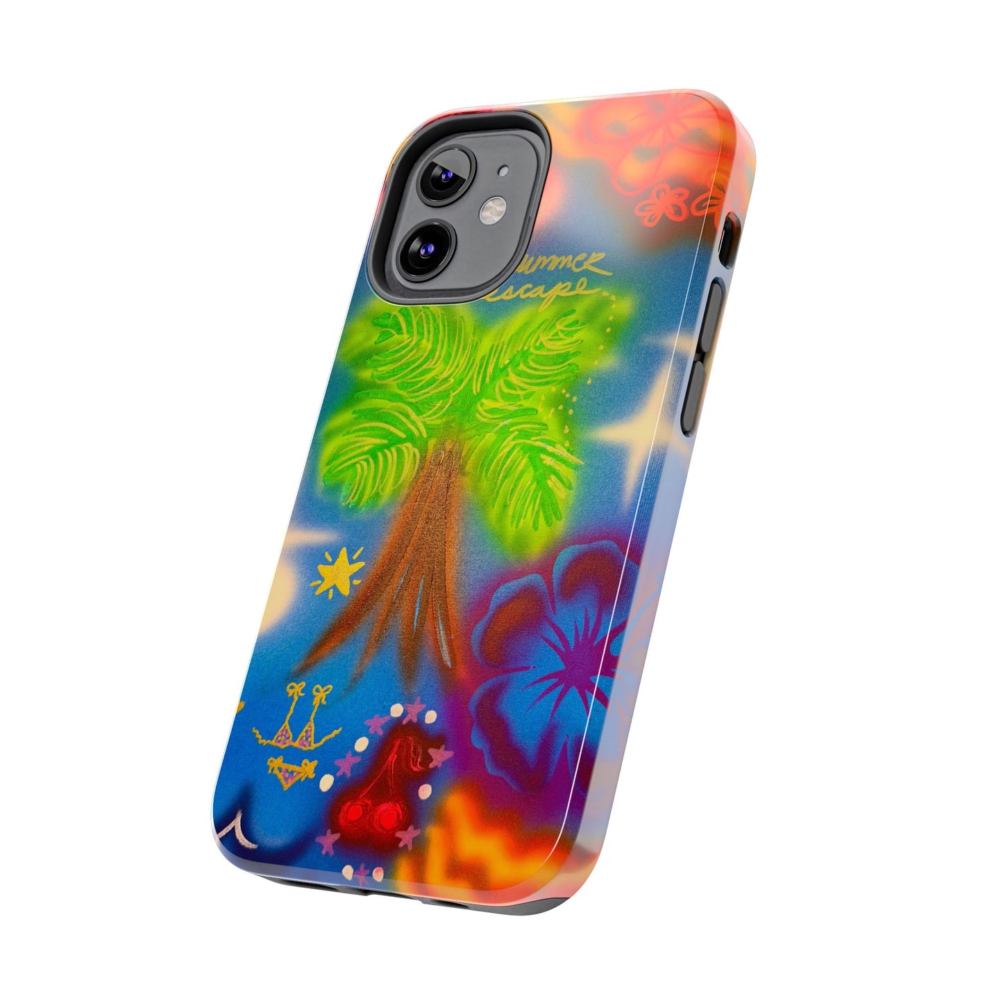 "neon blue palms" airbrush iPhone case