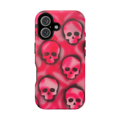 MagSafe "pink skully" airbrush iPhone case