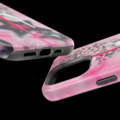 MagSafe "pink cheetah" airbrush iPhone case