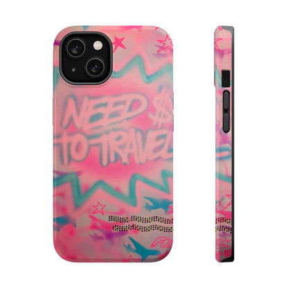 MagSafe "need $$ to travel" airbrush iPhone case