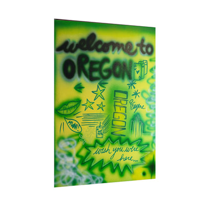 "oregon" airbrush rolled print