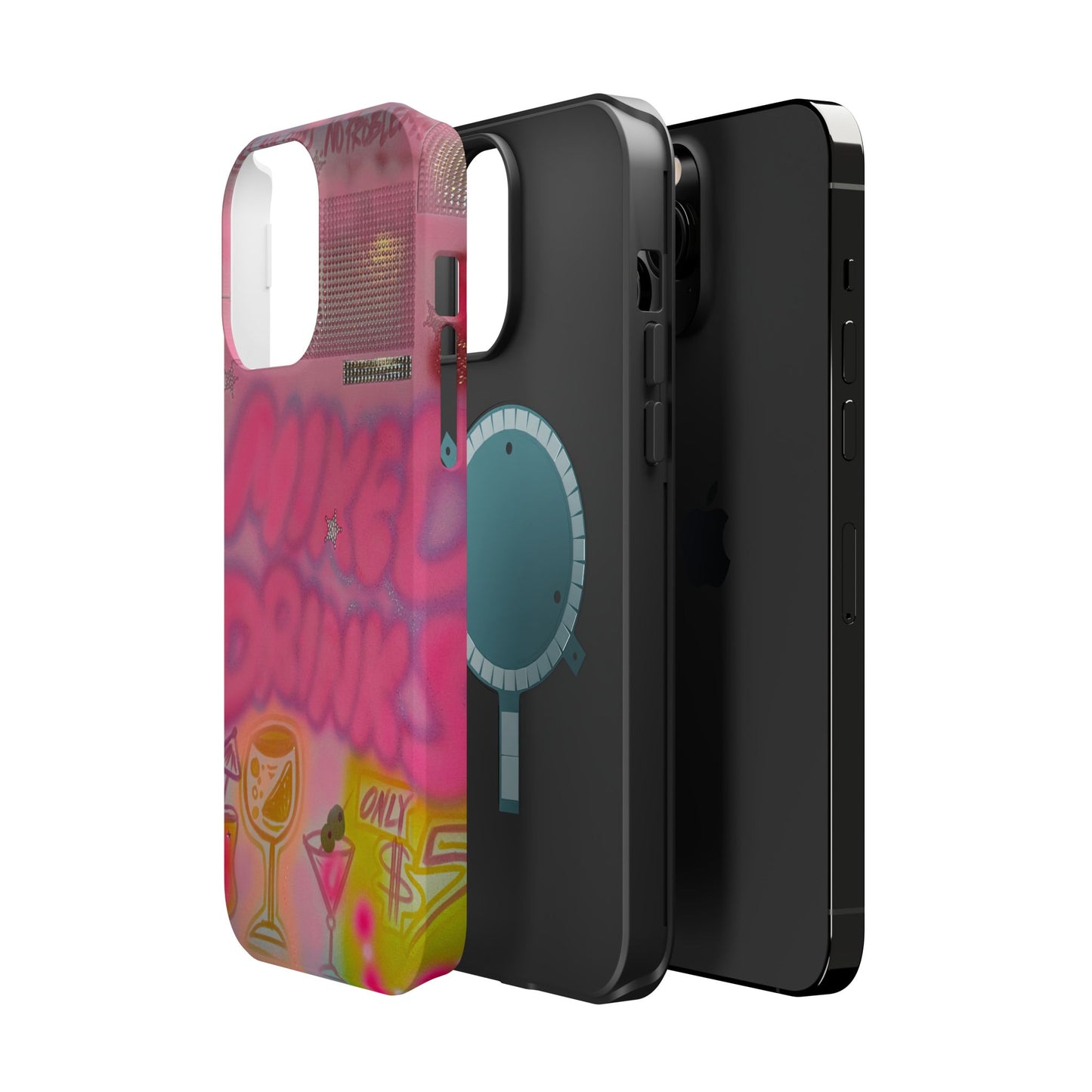 MagSafe "mixed drinks" airbrush iPhone case
