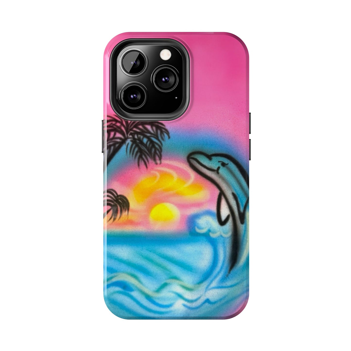 "dolphin love" airbrush iPhone case
