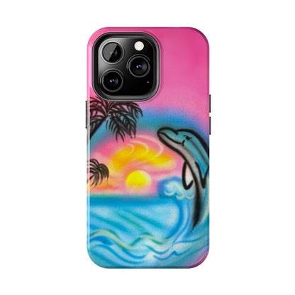 "dolphin love" airbrush iPhone case