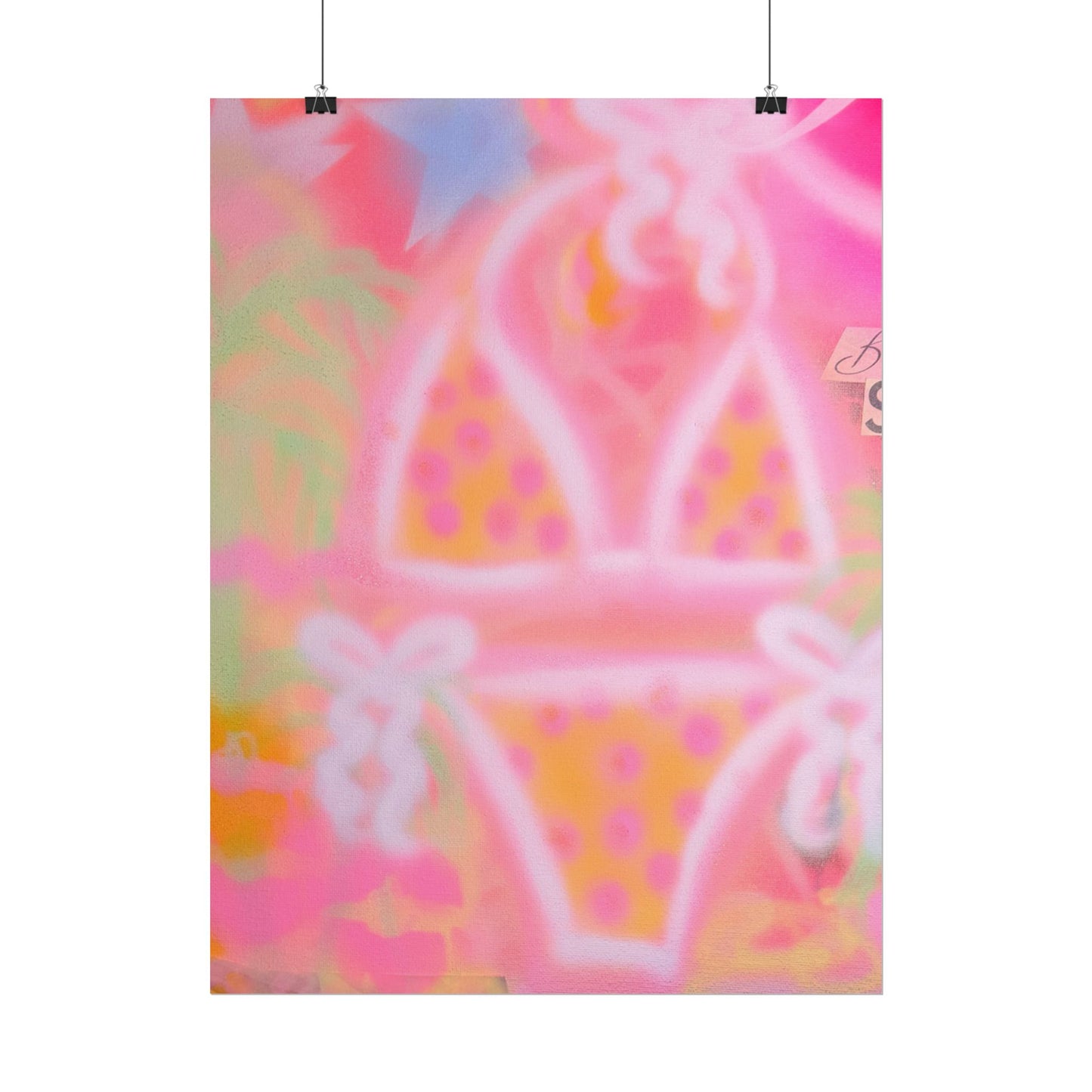 "yellow polka dot bikini" airbrush rolled print