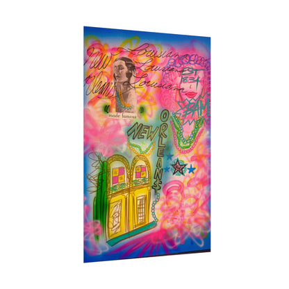 "new orleans, la" airbrush rolled print
