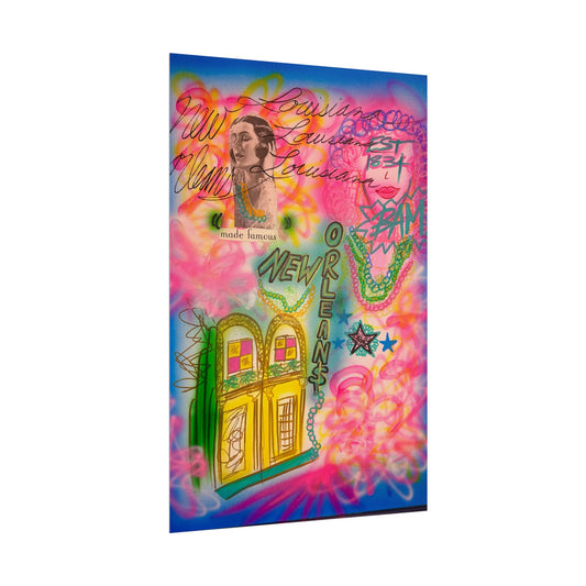 "new orleans, la" airbrush rolled print