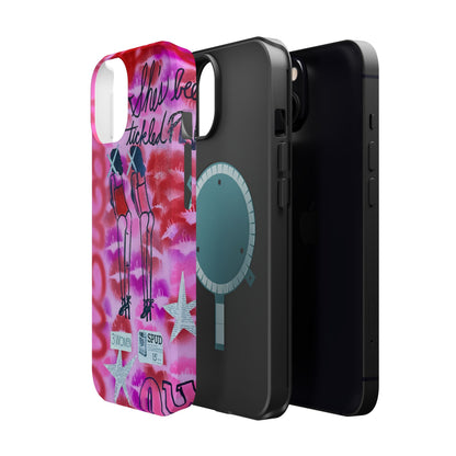 MagSafe "tickled pink" airbrush iPhone case