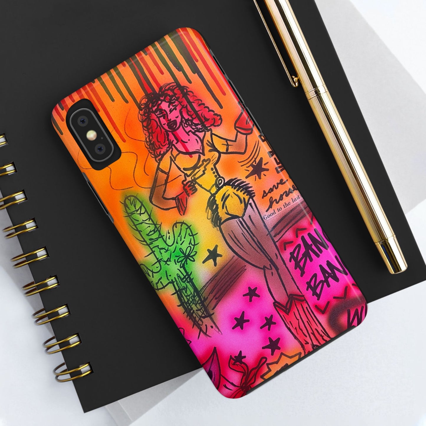 "wild, wild west" airbrush iPhone case