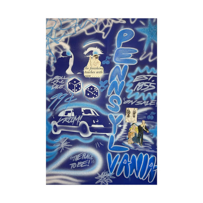 "state college, pa" airbrush rolled print