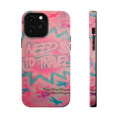 MagSafe "need $$ to travel" airbrush iPhone case