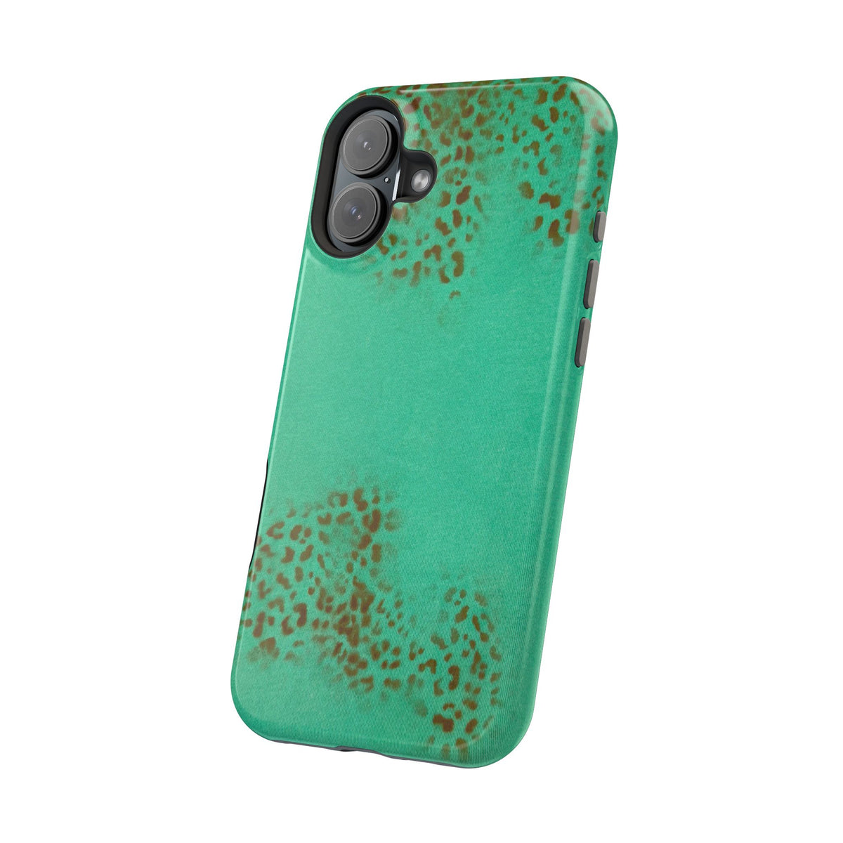 MagSafe "teal cheetah" airbrush iPhone case